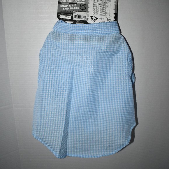 Woof Pet Apparel Blue Woven Shirt Size: MED # KH4080-M-INT NWT - Picture 1 of 3